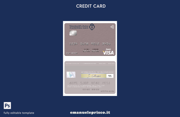 modello di carta di debito visto Libia Jumhouria Bank in stile verificato